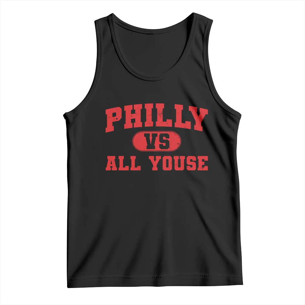 Philly Vs All Youse Tank Top Vintage Funny Philadelphia Slang Red