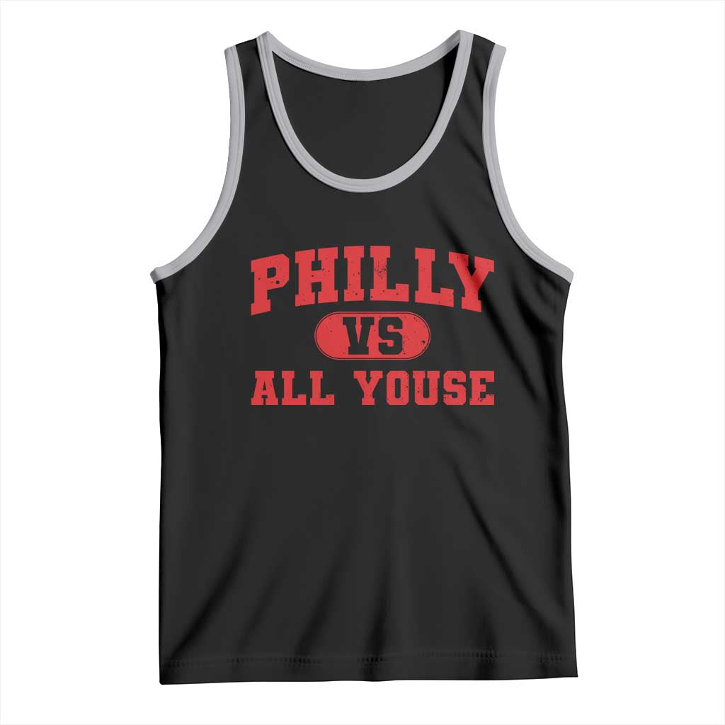 Philly Vs All Youse Tank Top Vintage Funny Philadelphia Slang Red