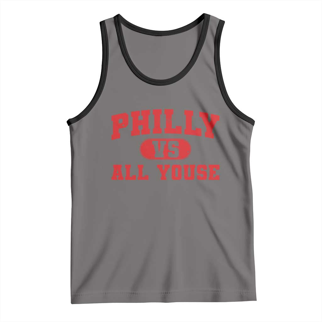 Philly Vs All Youse Tank Top Vintage Funny Philadelphia Slang Red