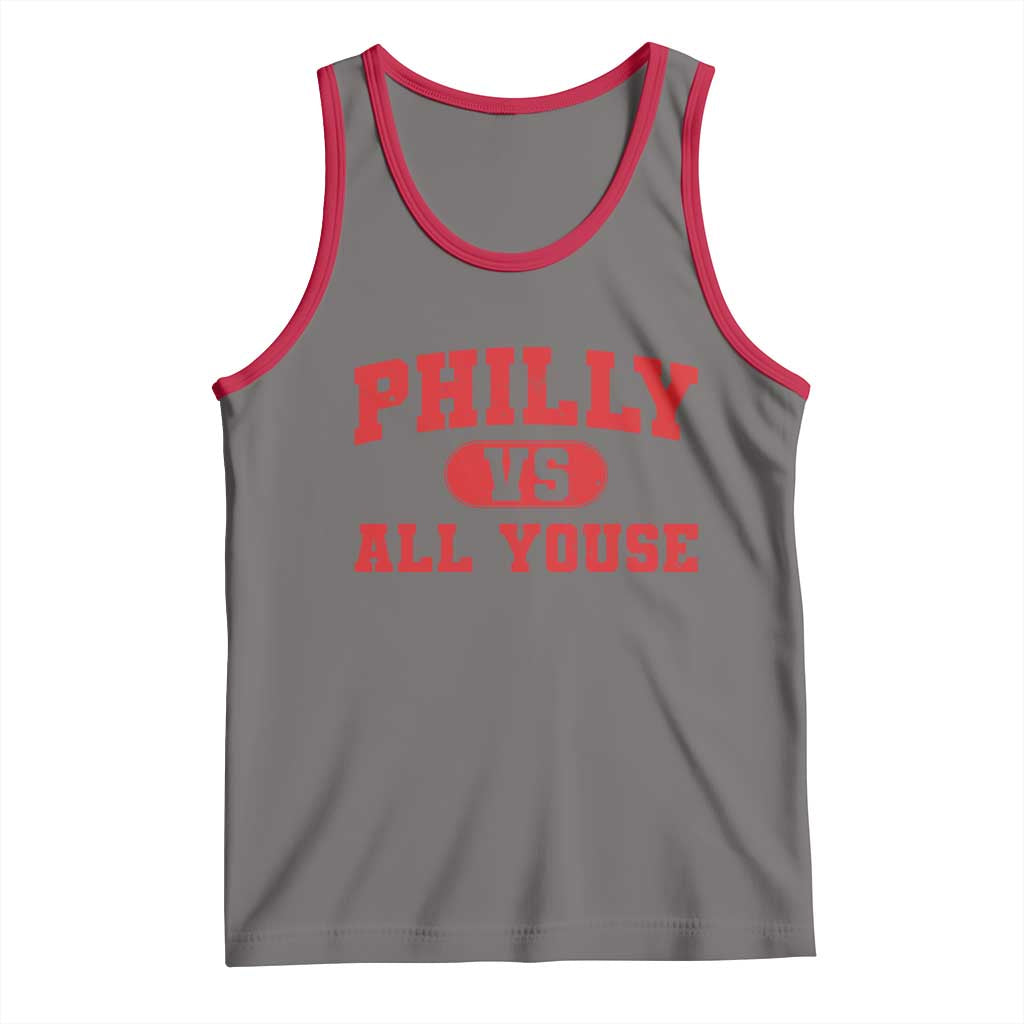 Philly Vs All Youse Tank Top Vintage Funny Philadelphia Slang Red