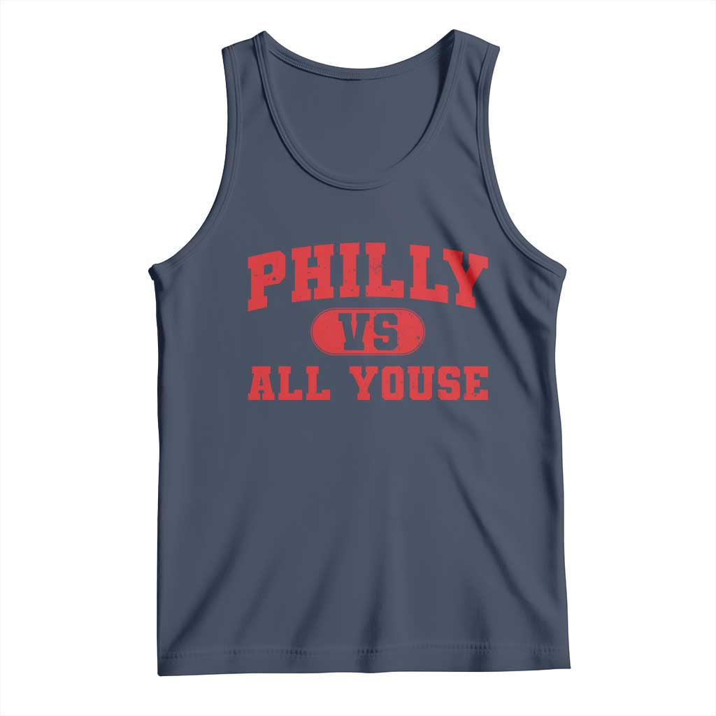 Philly Vs All Youse Tank Top Vintage Funny Philadelphia Slang Red