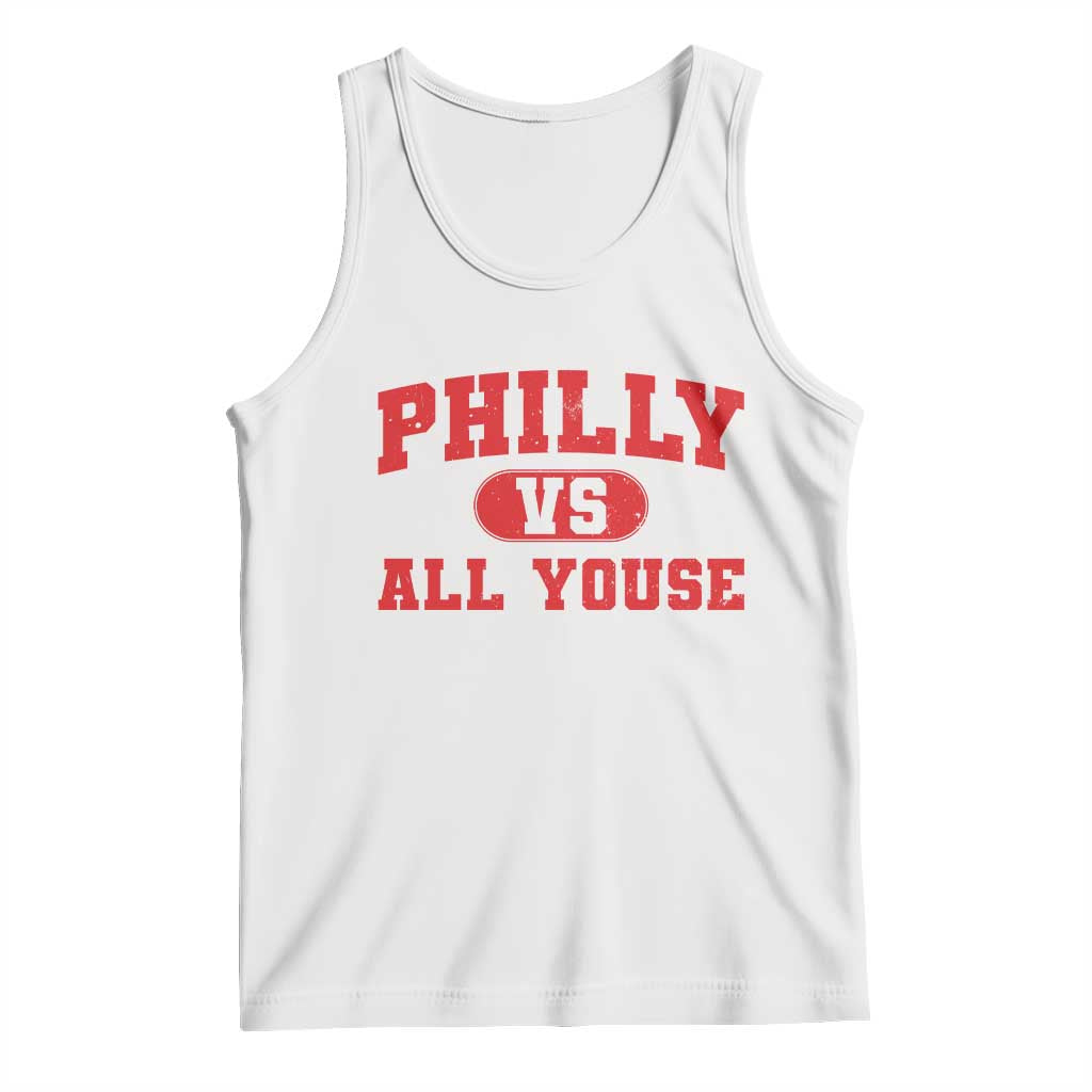 Philly Vs All Youse Tank Top Vintage Funny Philadelphia Slang Red