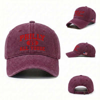 Philly Vs All Youse Washed Cotton Baseball Cap Vintage Funny Philadelphia Slang Red