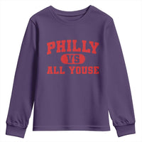 Philly Vs All Youse Youth Sweatshirt Vintage Funny Philadelphia Slang Red