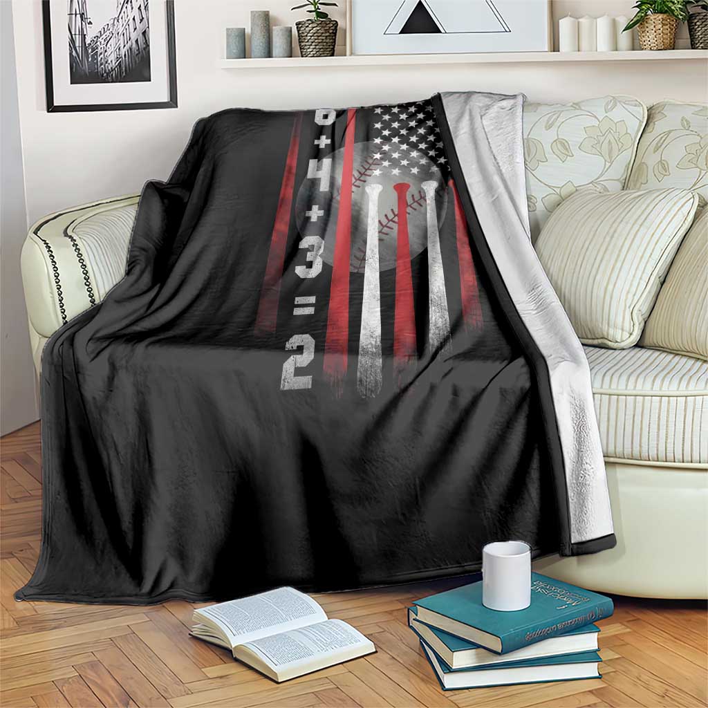 Double Play Throw Blanket 6 4 3 2 Vintage Baseball Math Softball Player American Flag