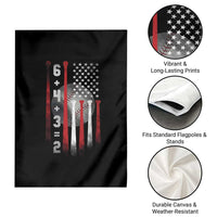 Double Play Garden Flag 6 4 3 2 Vintage Baseball Math Softball Player American Flag