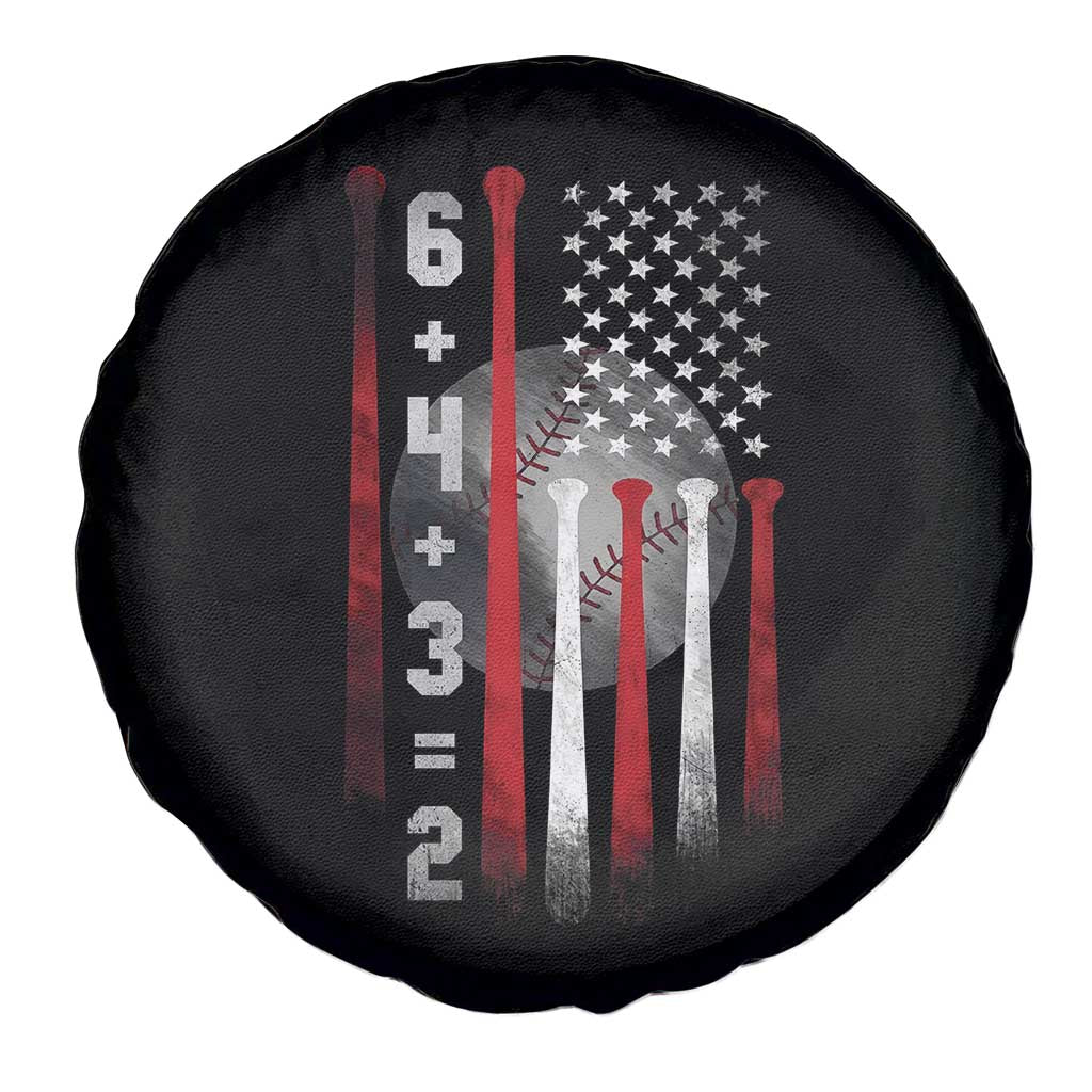 Double Play Spare Tire Cover 6 4 3 2 Vintage Baseball Math Softball Player American Flag