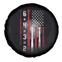 Double Play Spare Tire Cover 6 4 3 2 Vintage Baseball Math Softball Player American Flag