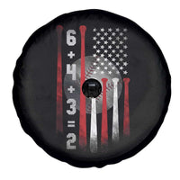 Double Play Spare Tire Cover 6 4 3 2 Vintage Baseball Math Softball Player American Flag