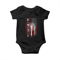 Double Play Baby Onesie 6 4 3 2 Vintage Baseball Math Softball Player American Flag
