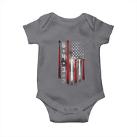 Double Play Baby Onesie 6 4 3 2 Vintage Baseball Math Softball Player American Flag