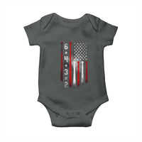 Double Play Baby Onesie 6 4 3 2 Vintage Baseball Math Softball Player American Flag