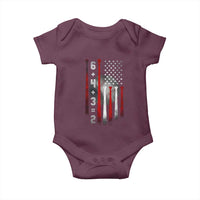 Double Play Baby Onesie 6 4 3 2 Vintage Baseball Math Softball Player American Flag