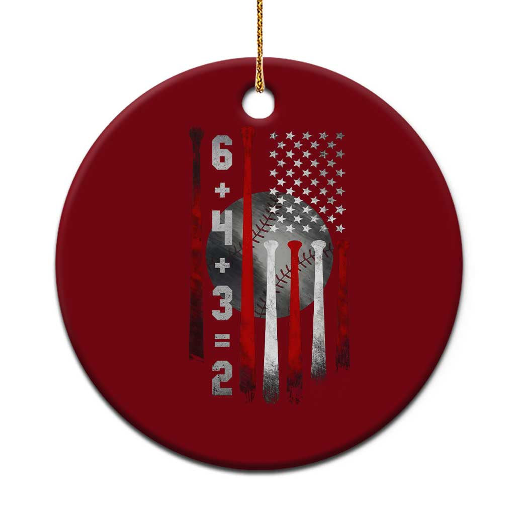 Double Play Ceramic Ornament 6 4 3 2 Vintage Baseball Math Softball Player American Flag