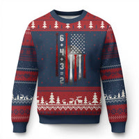 Double Play Ugly Christmas Sweater 6 4 3 2 Vintage Baseball Math Softball Player American Flag