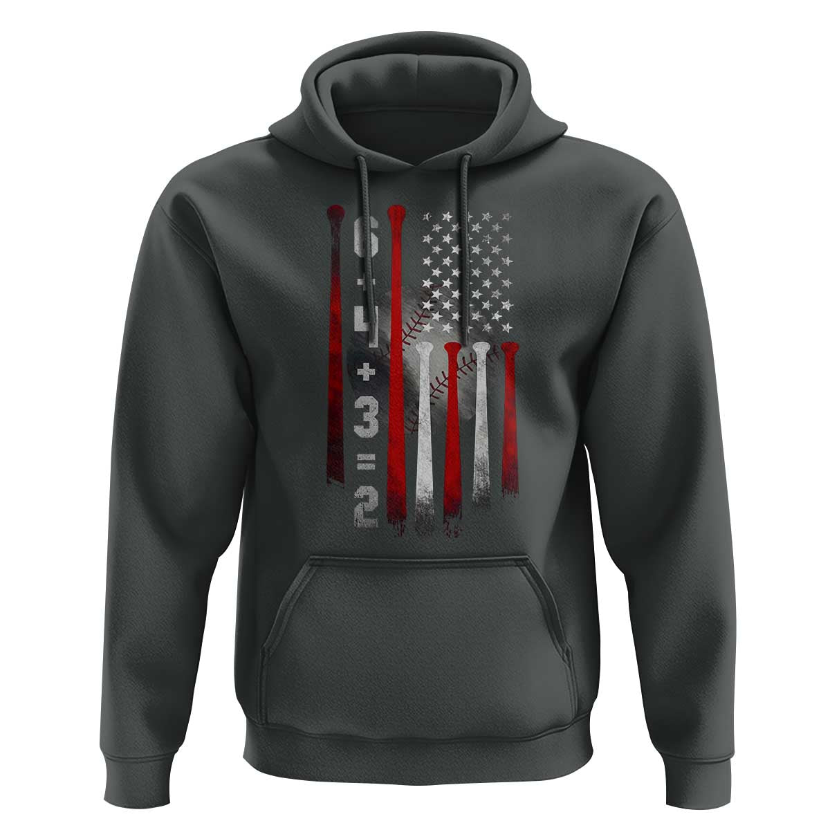 Double Play Hoodie 6 4 3 2 Vintage Baseball Math Softball Player American Flag