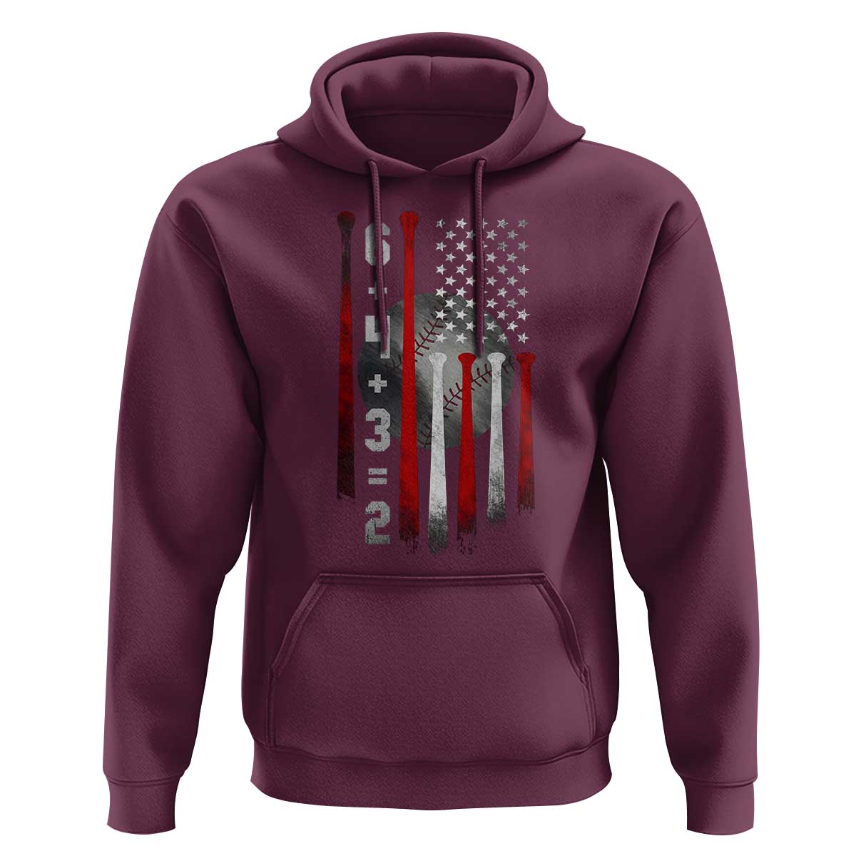 Double Play Hoodie 6 4 3 2 Vintage Baseball Math Softball Player American Flag