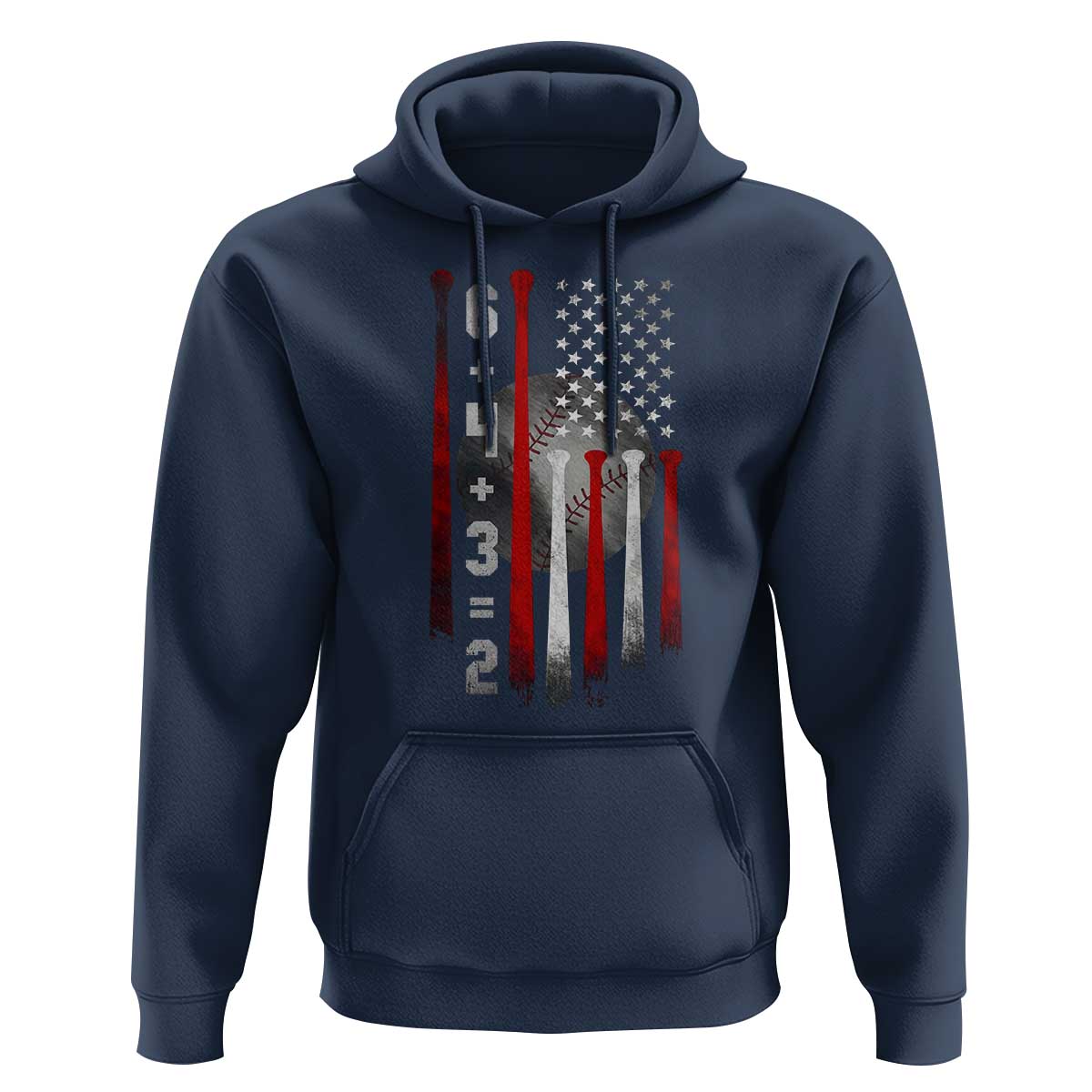 Double Play Hoodie 6 4 3 2 Vintage Baseball Math Softball Player American Flag