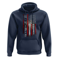 Double Play Hoodie 6 4 3 2 Vintage Baseball Math Softball Player American Flag