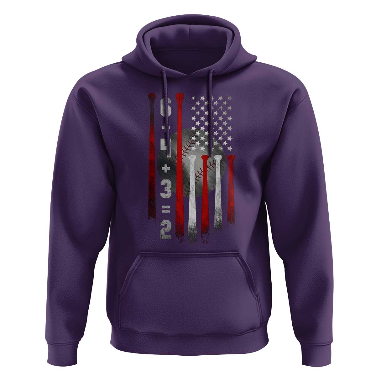 Double Play Hoodie 6 4 3 2 Vintage Baseball Math Softball Player American Flag