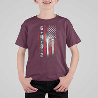 Double Play T Shirt For Kid 6 4 3 2 Vintage Baseball Math Softball Player American Flag