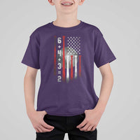Double Play T Shirt For Kid 6 4 3 2 Vintage Baseball Math Softball Player American Flag