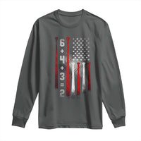 Double Play Long Sleeve Shirt 6 4 3 2 Vintage Baseball Math Softball Player American Flag