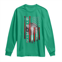 Double Play Long Sleeve Shirt 6 4 3 2 Vintage Baseball Math Softball Player American Flag