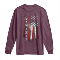 Double Play Long Sleeve Shirt 6 4 3 2 Vintage Baseball Math Softball Player American Flag