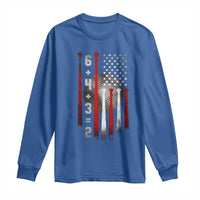 Double Play Long Sleeve Shirt 6 4 3 2 Vintage Baseball Math Softball Player American Flag