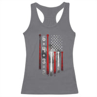 Double Play Racerback Tank Top 6 4 3 2 Vintage Baseball Math Softball Player American Flag
