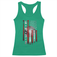 Double Play Racerback Tank Top 6 4 3 2 Vintage Baseball Math Softball Player American Flag
