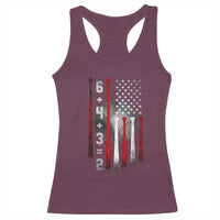 Double Play Racerback Tank Top 6 4 3 2 Vintage Baseball Math Softball Player American Flag