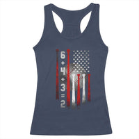 Double Play Racerback Tank Top 6 4 3 2 Vintage Baseball Math Softball Player American Flag