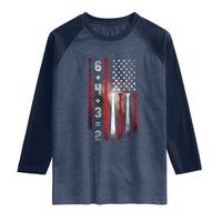 Double Play Raglan Shirt 6 4 3 2 Vintage Baseball Math Softball Player American Flag