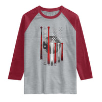 Double Play Raglan Shirt 6 4 3 2 Vintage Baseball Math Softball Player American Flag