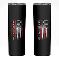 Double Play Skinny Tumbler 6 4 3 2 Vintage Baseball Math Softball Player American Flag