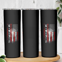 Double Play Skinny Tumbler 6 4 3 2 Vintage Baseball Math Softball Player American Flag