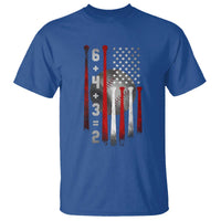 Double Play T Shirt 6 4 3 2 Vintage Baseball Math Softball Player American Flag