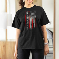 Double Play T Shirt For Women 6 4 3 2 Vintage Baseball Math Softball Player American Flag