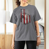 Double Play T Shirt For Women 6 4 3 2 Vintage Baseball Math Softball Player American Flag