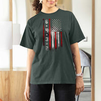 Double Play T Shirt For Women 6 4 3 2 Vintage Baseball Math Softball Player American Flag