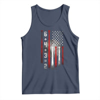Double Play Tank Top 6 4 3 2 Vintage Baseball Math Softball Player American Flag