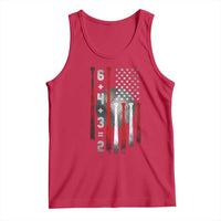 Double Play Tank Top 6 4 3 2 Vintage Baseball Math Softball Player American Flag
