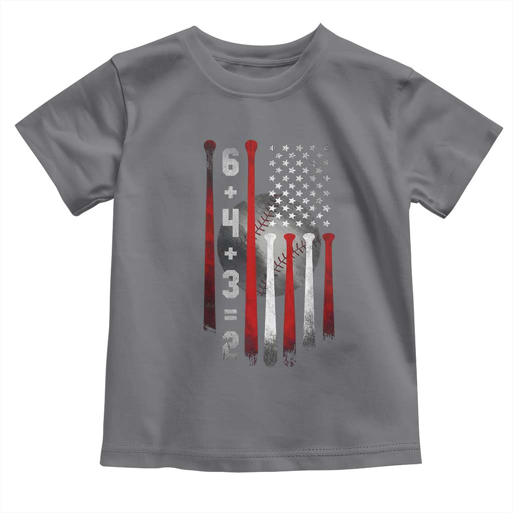 Double Play Toddler T Shirt 6 4 3 2 Vintage Baseball Math Softball Player American Flag