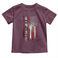 Double Play Toddler T Shirt 6 4 3 2 Vintage Baseball Math Softball Player American Flag