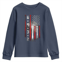 Double Play Youth Sweatshirt 6 4 3 2 Vintage Baseball Math Softball Player American Flag