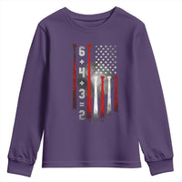 Double Play Youth Sweatshirt 6 4 3 2 Vintage Baseball Math Softball Player American Flag