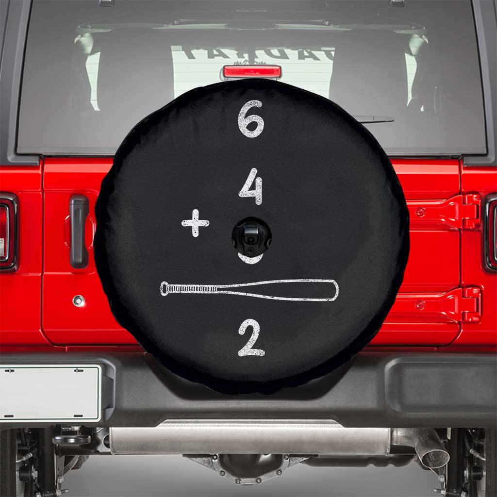 Double Play Spare Tire Cover 6 4 3 2 Vintage Baseball Bat Softball Player