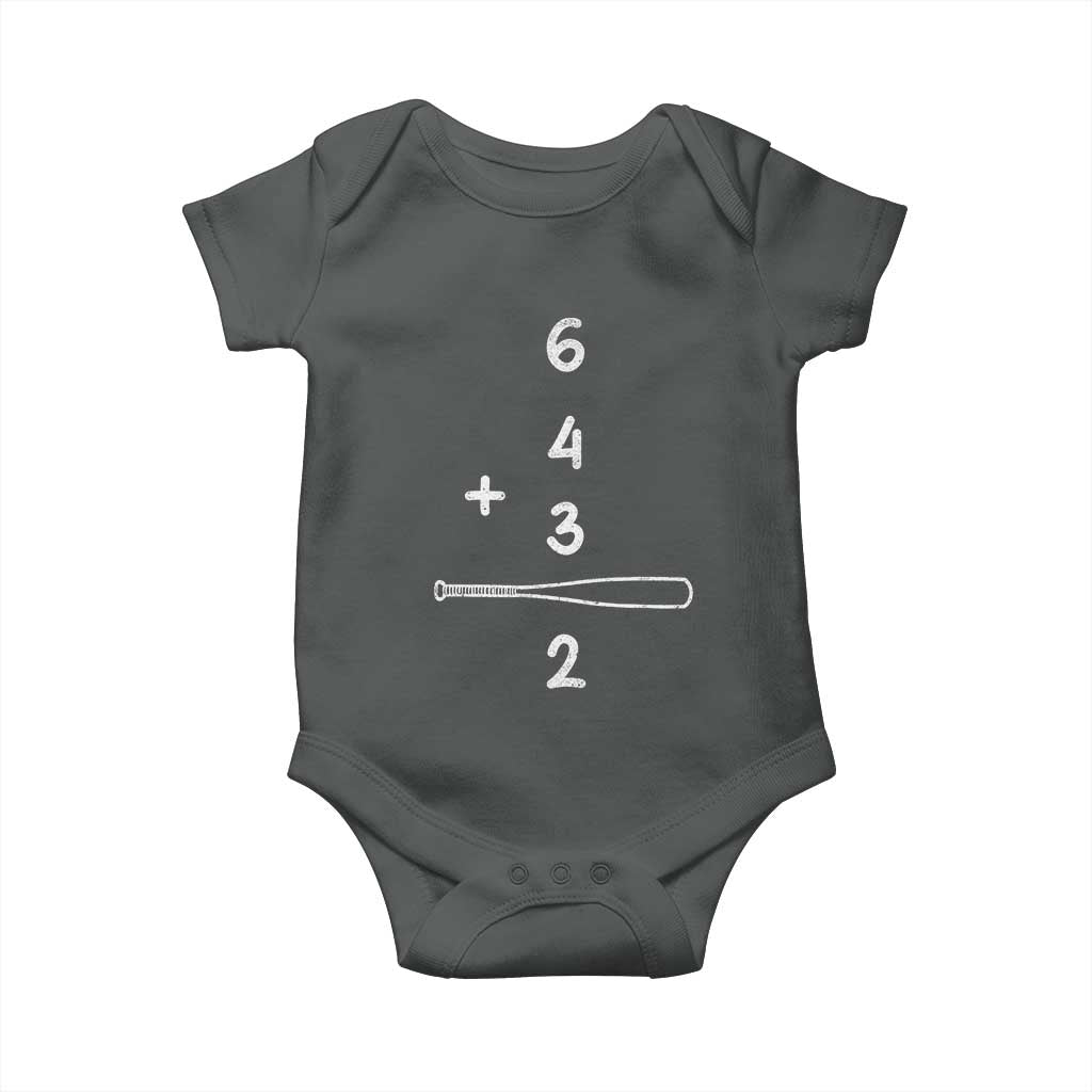 Double Play Baby Onesie 6 4 3 2 Vintage Baseball Bat Softball Player
